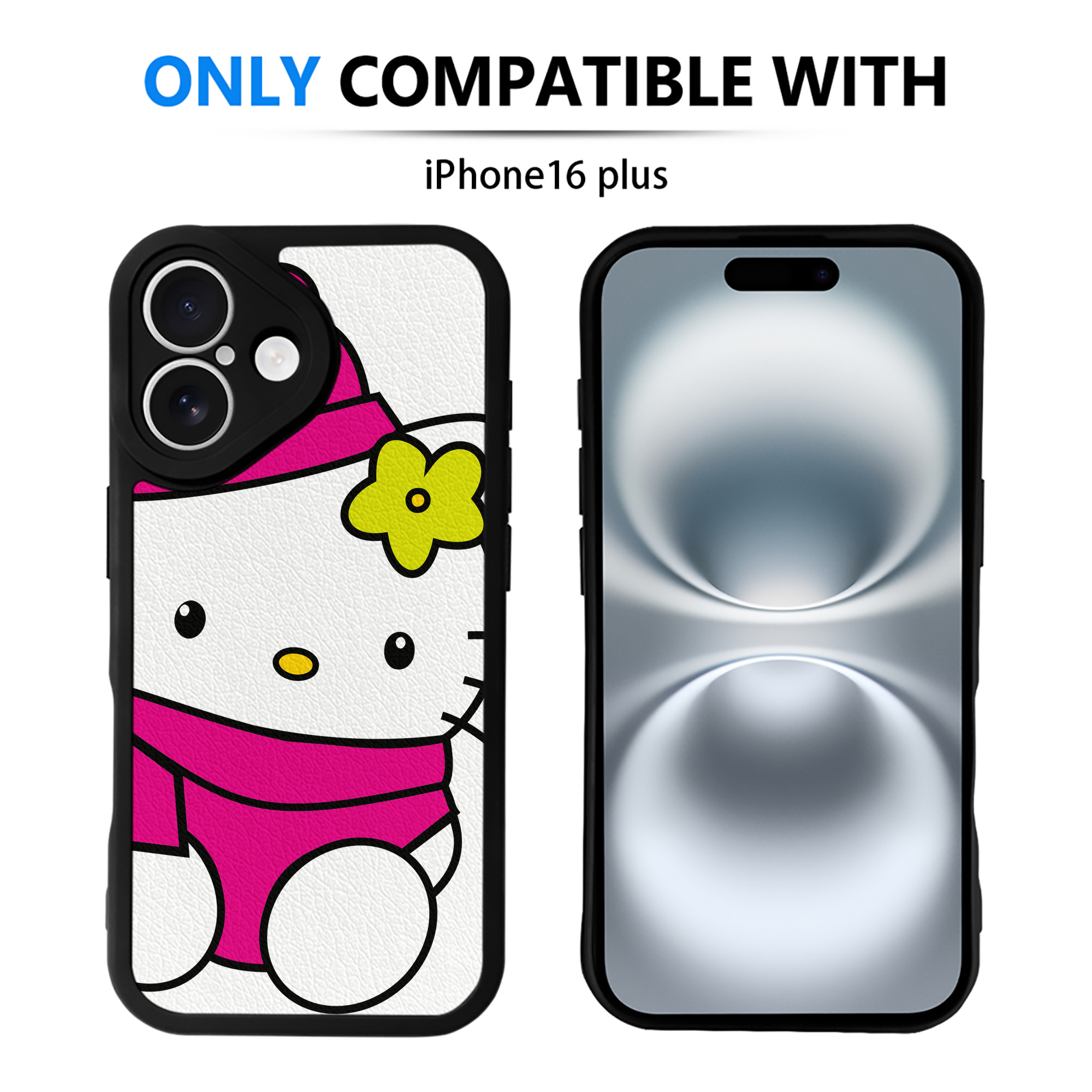 （画像用） Hello Kitty ハローキティ 【iPhone 16シリーズ対応】シリコンスマホケース（レザー調） 材質：シリコン